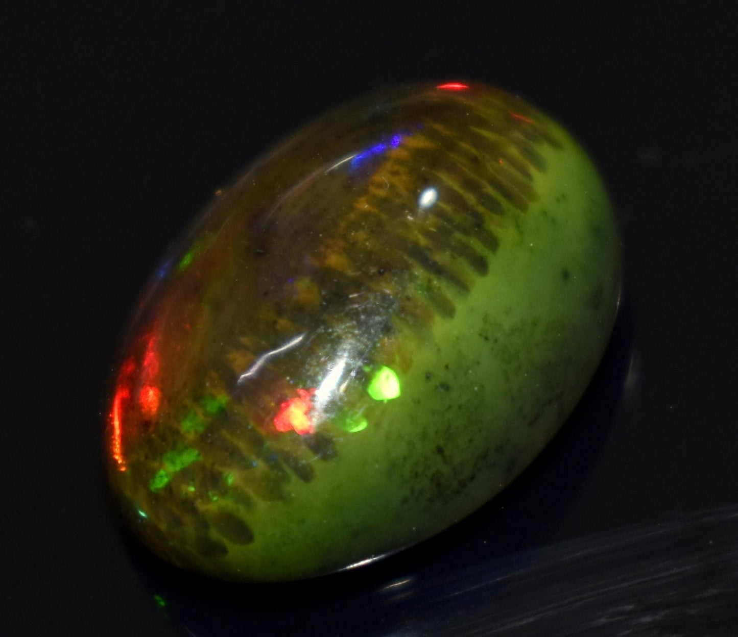Black Ethiopian Opal, Oval Welo Fire Cabochon Loose Gemstone, 7.15 Carat, Size-13x17x7mm, For Jewelry Making, PC-1