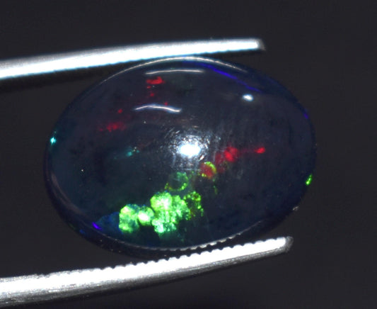 Black Opal, Oval Welo Fire Cabochon Loose Gemstone, 3.55 Carat, Size-11.5X15X5mm, For Jewelry Making, PC-1