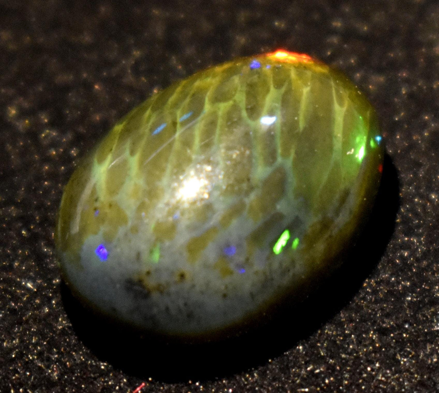 Black Opal, Oval Welo Fire Cabochon Loose Gemstone, 6.10 Carat, Size-12X15.5X7mm, For Jewelry Making, PC-1