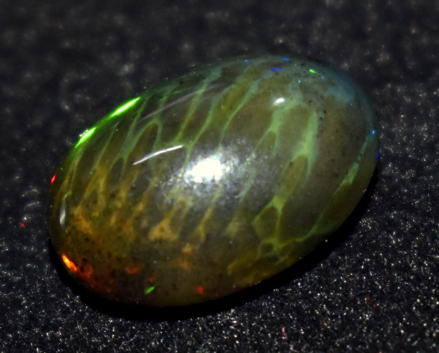 Black Opal, Oval Welo Fire Cabochon Loose Gemstone, 6.10 Carat, Size-12X15.5X7mm, For Jewelry Making, PC-1