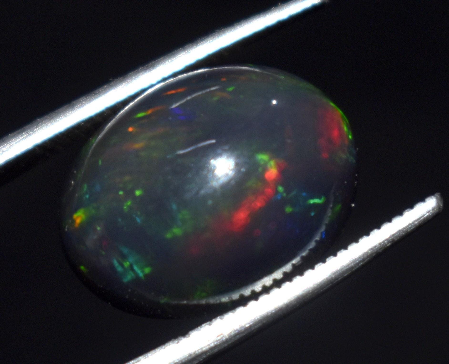 Black Opal, Oval Welo Fire, Cabochon Loose Gemstone, 6.00 Carat, Size-13x18x6mm, For Jewelry Making, Gift For Her,