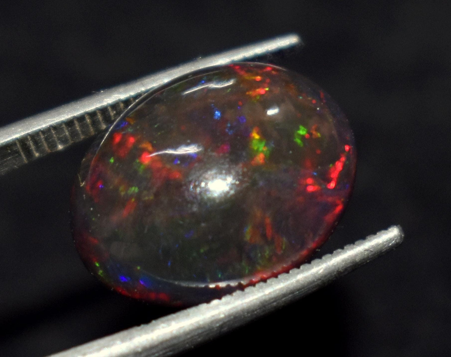 Black Opal, Oval Welo Fire, Cabochon Loose Gemstone, 5.30 Carat, Size-11.5x13.5x7mm, For Jewelry Making, Gift For Her,
