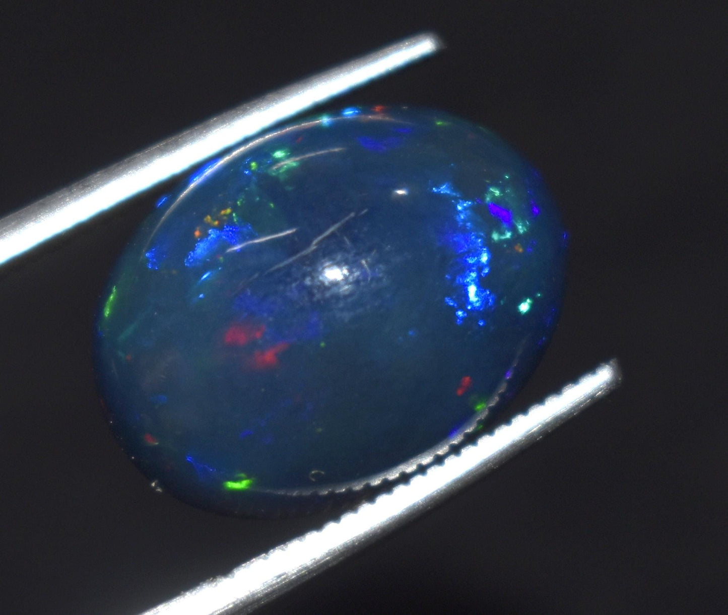 Black Opal, Oval Welo Fire, Cabochon Loose Gemstone, 5.30 Carat, Size-12x14.5x6.5mm, For Jewelry Making, Gift For Her,