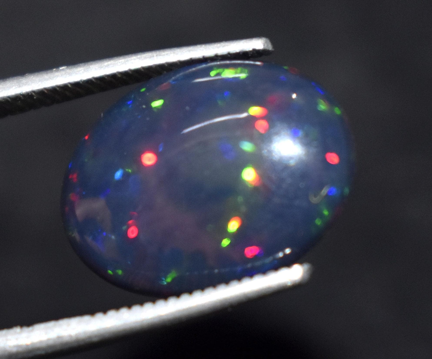 Black Opal, Oval Welo Fire, Cabochon Loose Gemstone, 2.70 Ct, Size-11x15x3.5mm, For Jewelry Making, Gift For Her,