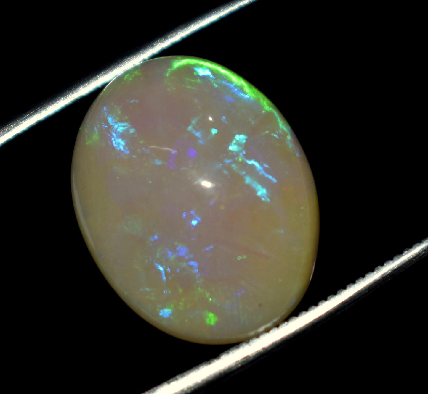 Top Grade, Natural Ethiopian Opal, Oval Welo Fire Cabochon Loose Gemstone, 7.70 Carat, Size-13x16.5x7.5mm, For Jewelry Making, Piece-1