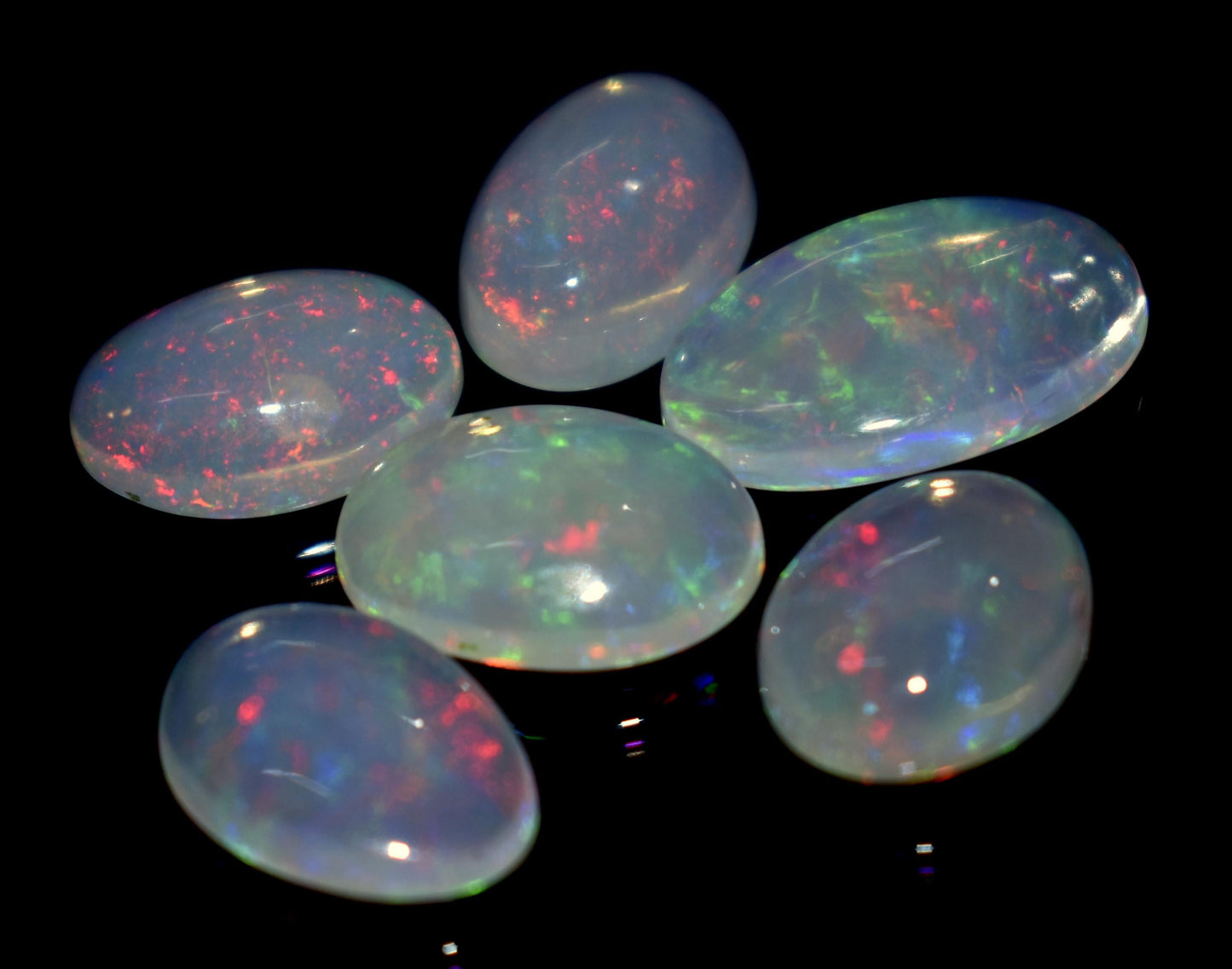 AAA+ Natural Ethiopian Opal, Oval Welo Fire Cabochon Gemstone Lot, 13.20 Ct, Size-14.5x9x4mm To 11x8x4mm, For Jewelry Making, PC-6
