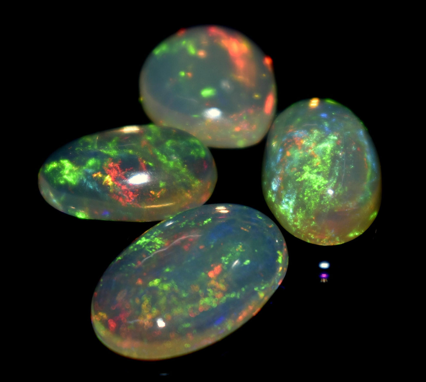 100% Natural Ethiopian Opal, Oval Welo Fire Cabochon Gemstone Lot, 6.30 Ct, Size-13x8x3mm To 9x8x3mm, For Jewelry Making, PC-4