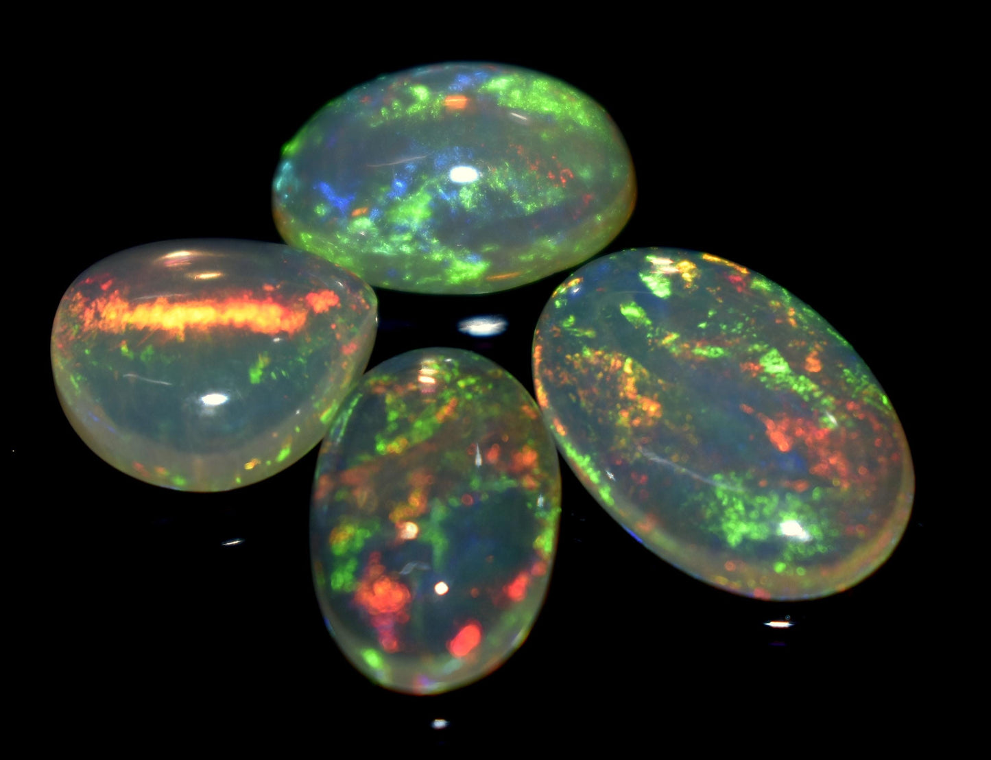 100% Natural Ethiopian Opal, Oval Welo Fire Cabochon Gemstone Lot, 6.30 Ct, Size-13x8x3mm To 9x8x3mm, For Jewelry Making, PC-4