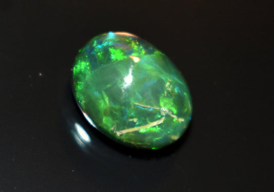 Black Opal, Oval Smooth Cabochon Loose Gemstone, 3.00 Carat, Size-9.5x12x5.5mm, For Jewelry Making,