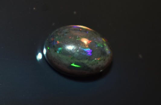 Black Ethiopian Opal, Welo Fire Oval Smooth Cabochon Loose Gemstone, 4.50 Ct, Size-10x14x7mm, For Jewelry Making,