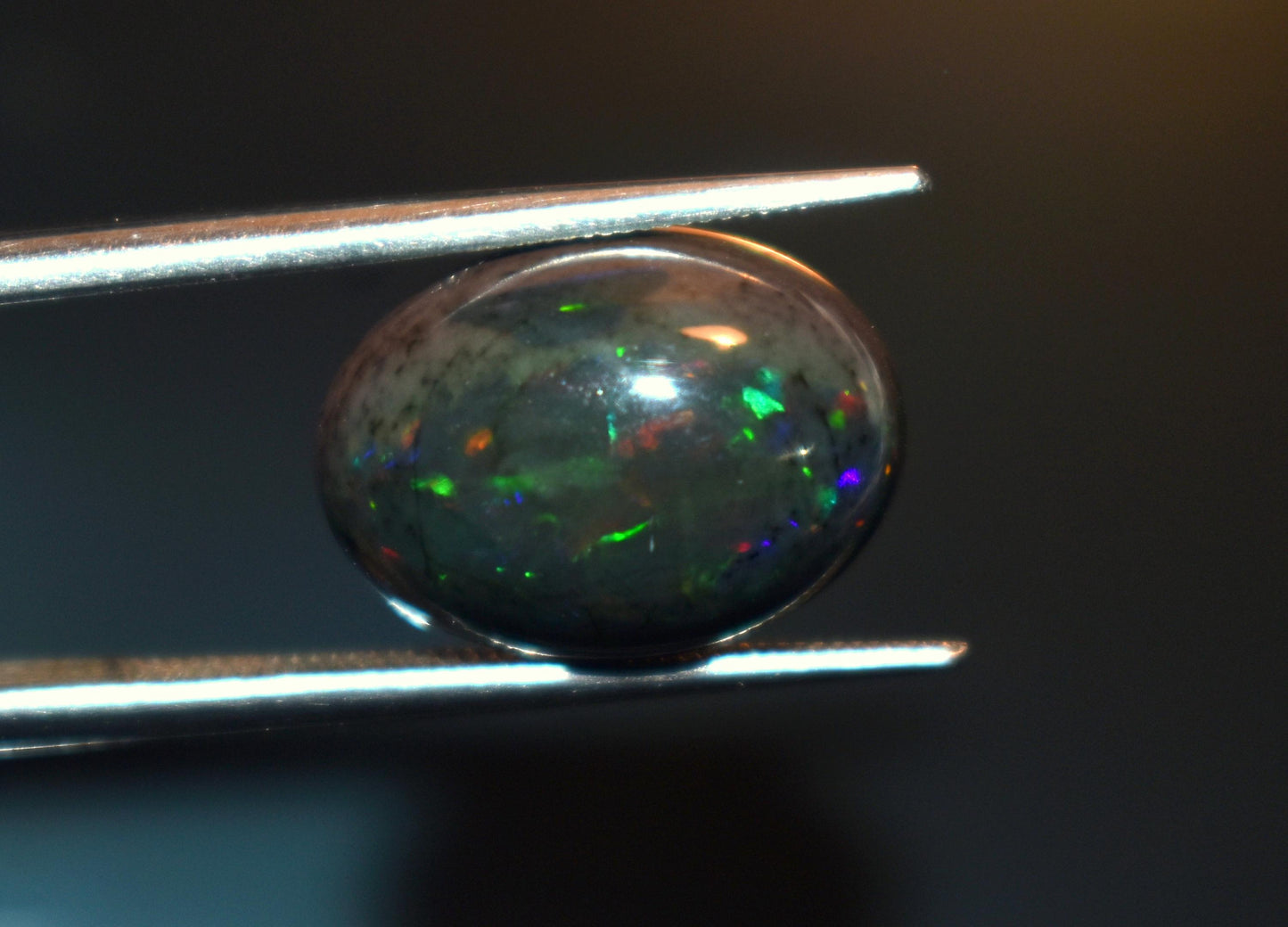 Black Ethiopian Opal, Welo Fire Oval Smooth Cabochon Loose Gemstone, 4.50 Ct, Size-10x14x7mm, For Jewelry Making,