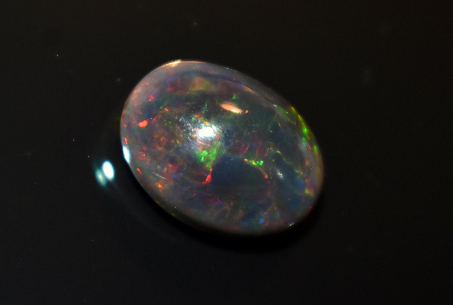 Black Ethiopian Opal, Welo Fire Oval Smooth Cabochon Loose Gemstone, 5.10 Ct, Size-11x14.5x6.5mm, For Jewelry Making,