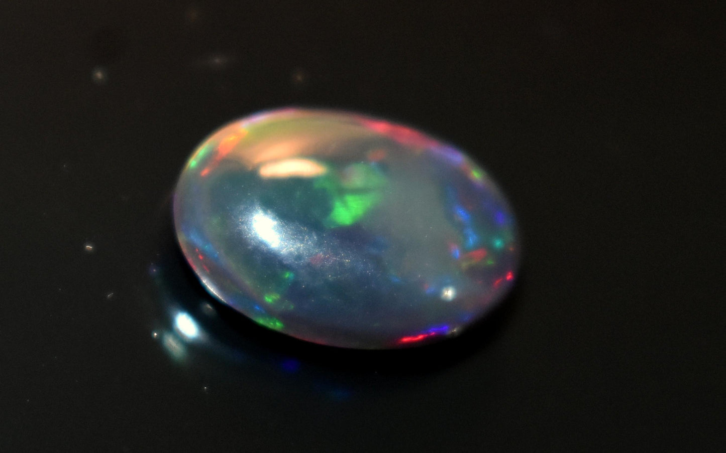 Black Ethiopian Opal, Welo Fire Oval Smooth Cabochon Loose Gemstone, 3.35 Ct, Size-10x14x4.5mm, For Jewelry Making,