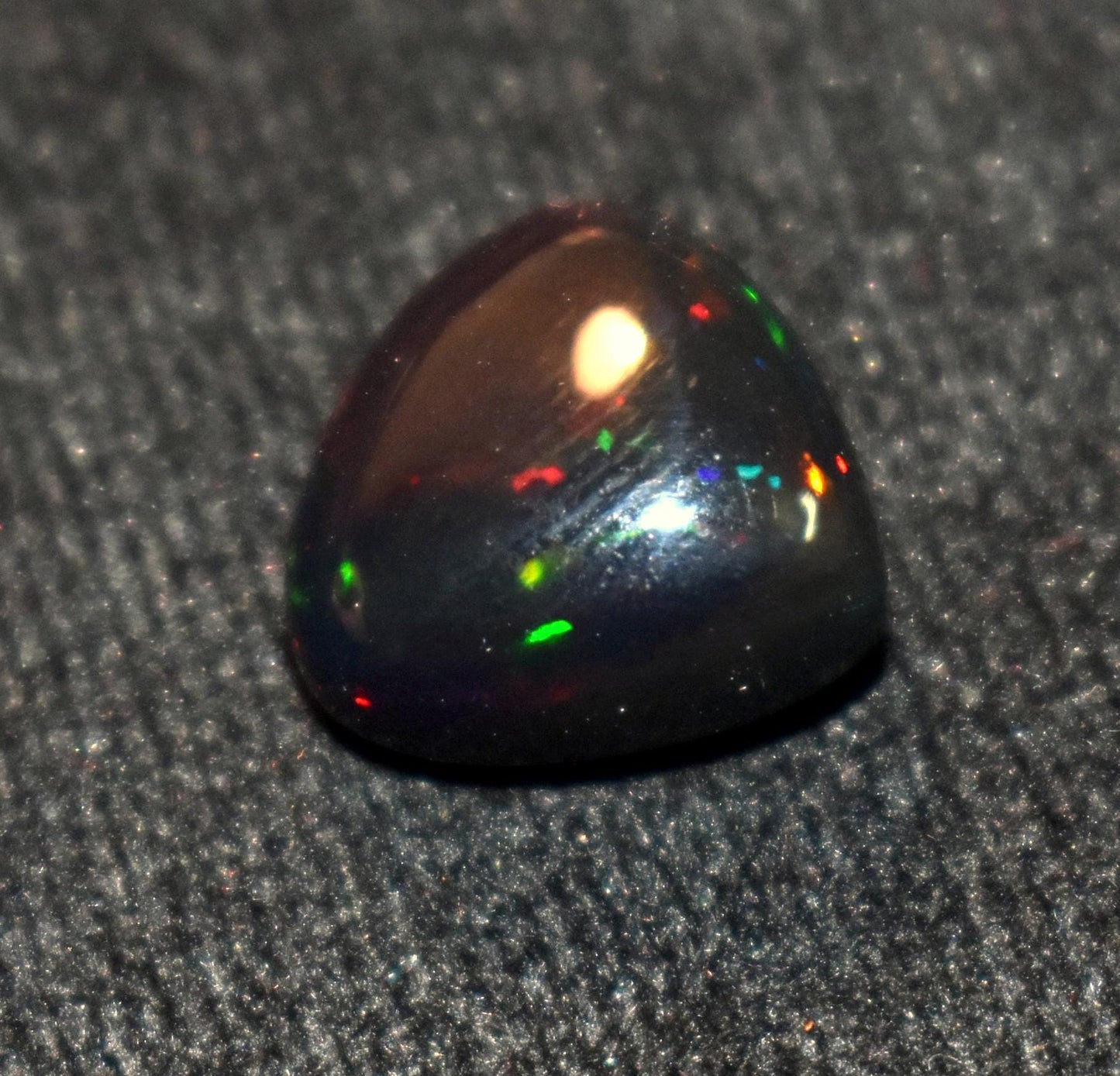Black Ethiopian Opal, Welo Fire Heart Shape Smooth Cabochon Loose Gemstone, 5.55 Ct, Size-13.5x13.5x7.5mm, For Jewelry Making,