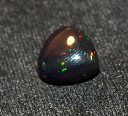 Black Ethiopian Opal, Welo Fire Heart Shape Smooth Cabochon Loose Gemstone, 5.55 Ct, Size-13.5x13.5x7.5mm, For Jewelry Making,