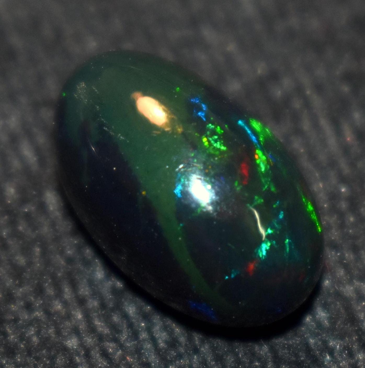 Black Ethiopian Opal, Oval Welo Fire Cabochon Loose Gemstone, 5.30 Carat, Size-9.5x15.5x8mm, For Jewelry Making,