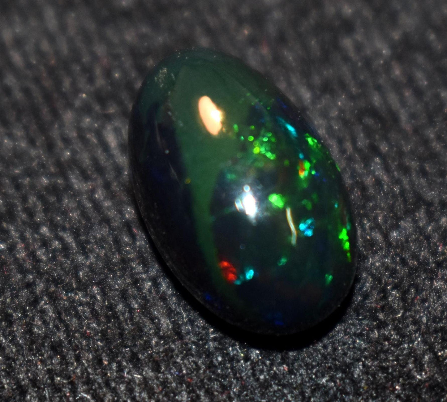 Black Ethiopian Opal, Oval Welo Fire Cabochon Loose Gemstone, 5.30 Carat, Size-9.5x15.5x8mm, For Jewelry Making,