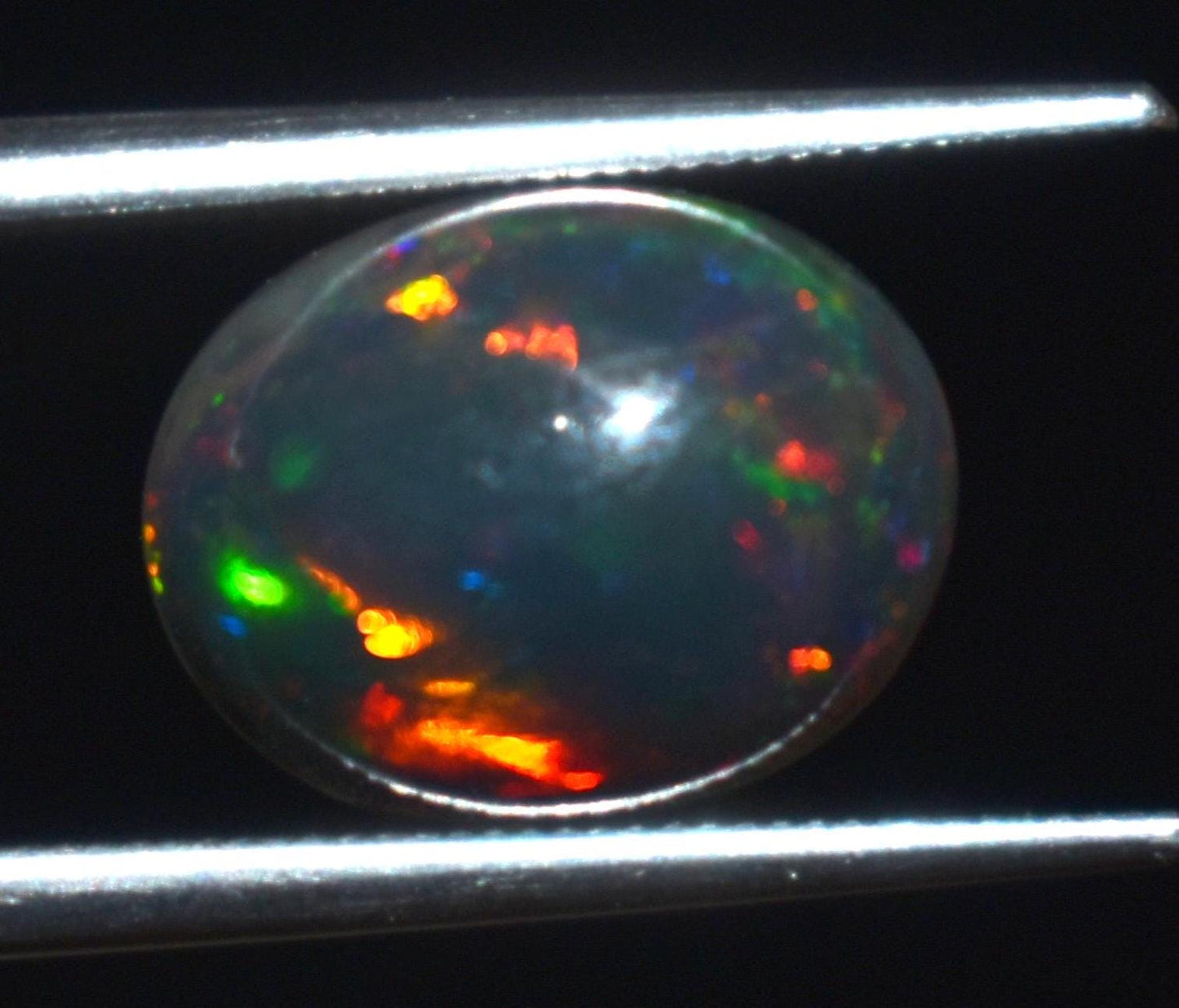 Black Ethiopian Opal, Oval Welo Fire Cabochon Loose Gemstone, 2.45 Carat, Size-8x10.5x6mm, For Jewelry Making,