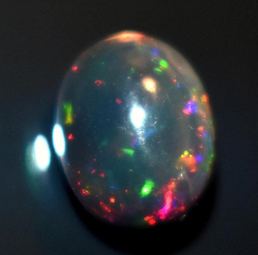 Black Ethiopian Opal, Oval Welo Fire Cabochon Loose Gemstone, 2.45 Carat, Size-8x10.5x6mm, For Jewelry Making,
