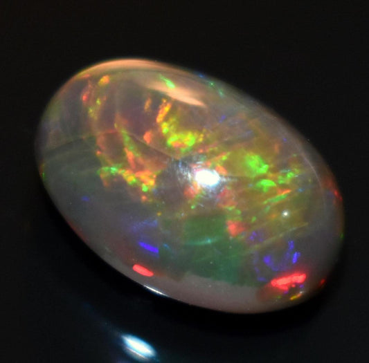 Black Ethiopian Opal, Oval Welo Fire Cabochon Loose Gemstone, 2.90 Carat, Size-9.5x12.5x6mm, For Jewelry Making,