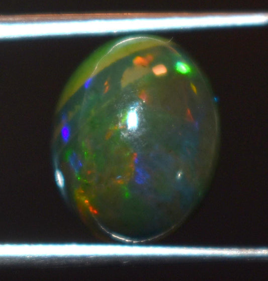Black Ethiopian Opal, Oval Welo Fire Cabochon Loose Gemstone, 3.00 Carat, Size-9.5x11.5x6mm, For Jewelry Making,