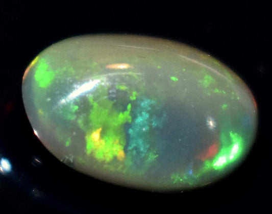 Black Ethiopian Opal, Oval Welo Fire Cabochon Loose Gemstone, 2.10 Carat, Size-8x11.5x5mm, For Jewelry Making,