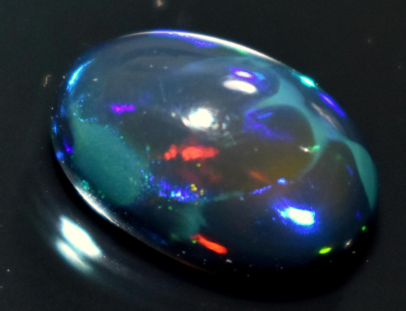 Black Ethiopian Opal, Oval Welo Fire Cabochon Loose Gemstone, 3.15 Carat, Size-7.5x12x6.5mm, For Jewelry Making,