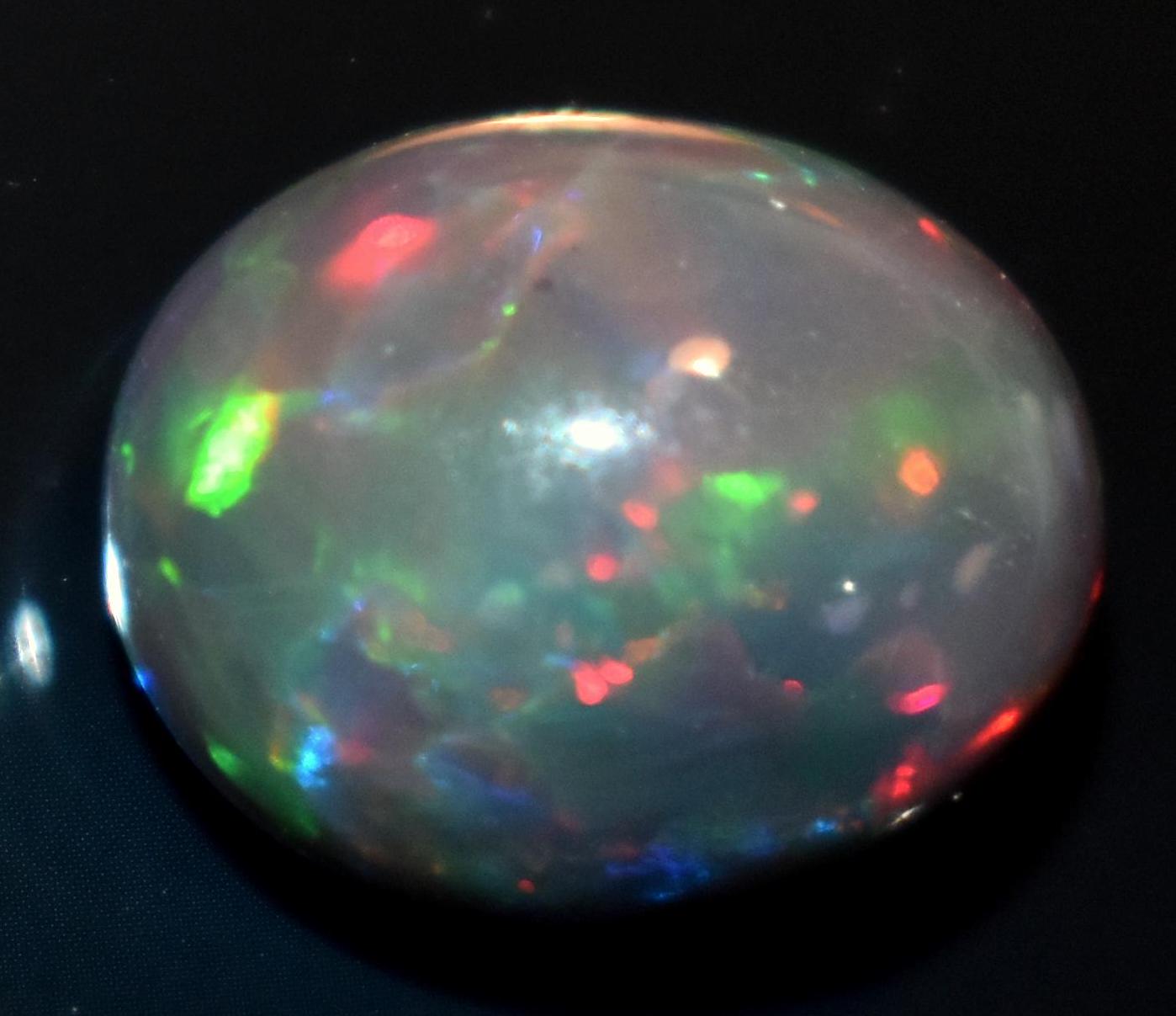 Black Ethiopian Opal, Oval Welo Fire Cabochon Loose Gemstone, 3.75 Carat, Size-10x12x7mm, For Jewelry Making,
