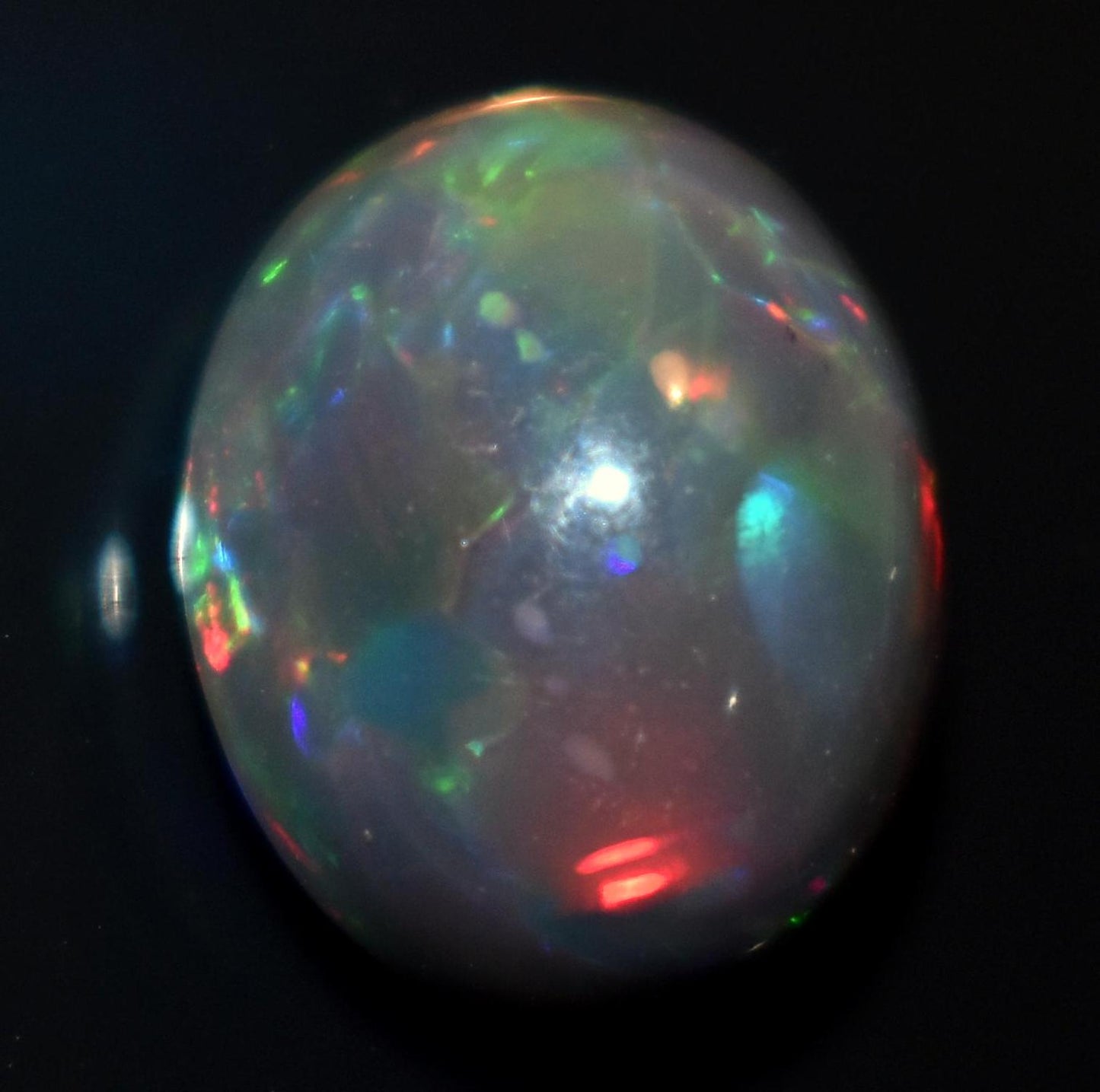 Black Ethiopian Opal, Oval Welo Fire Cabochon Loose Gemstone, 3.75 Carat, Size-10x12x7mm, For Jewelry Making,