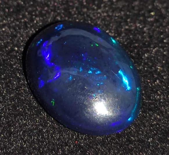 Black Ethiopian Opal, Oval Welo Fire Cabochon Loose Gemstone, 6.00 Carat, Size-11.5x14.5x7.5mm, For Jewelry Making,