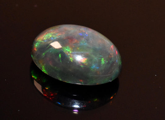 Black Ethiopian Opal, Oval Welo Fire Cabochon Loose Gemstone, 4.50 Crt, Size-10.5x14x6.5mm, For Jewelry Making, Gift For Her,