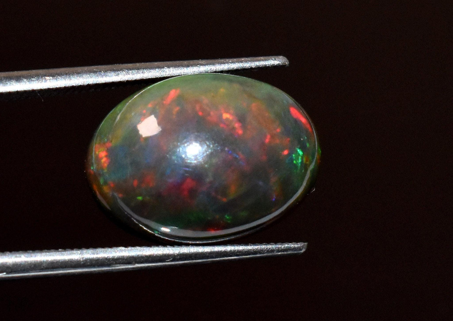 Black Ethiopian Opal, Oval Welo Fire Cabochon Loose Gemstone, 4.50 Crt, Size-10.5x14x6.5mm, For Jewelry Making, Gift For Her,