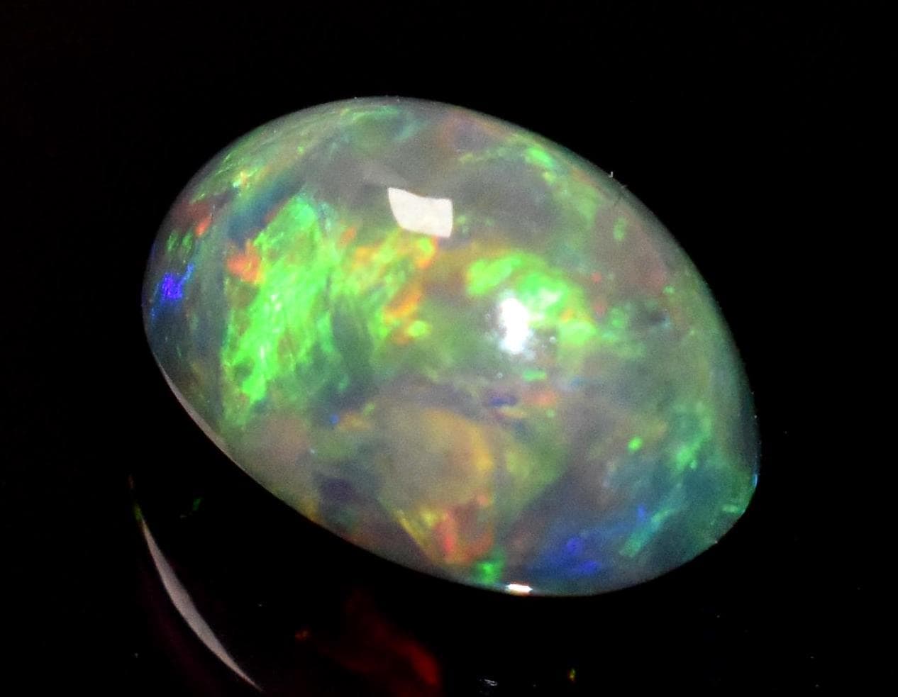 Black Ethiopian Opal, Oval Welo Fire Cabochon Loose Gemstone, 2.65 Crt, Size-8x11.5x6.5mm, For Jewelry Making,