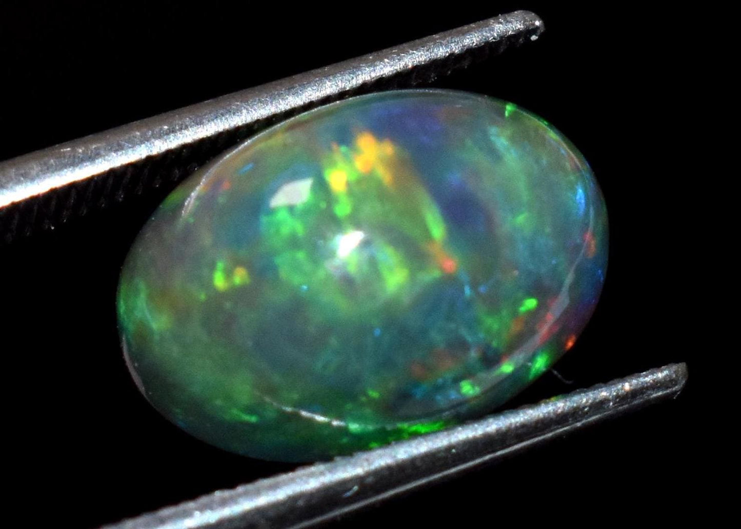 Black Ethiopian Opal, Oval Welo Fire Cabochon Loose Gemstone, 2.65 Crt, Size-8x11.5x6.5mm, For Jewelry Making,