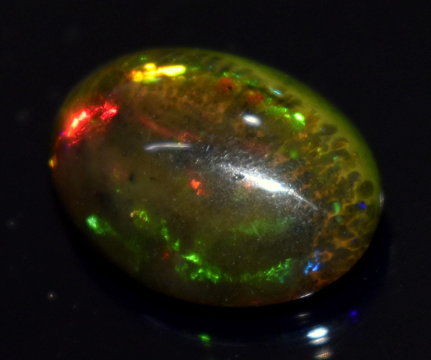 Black Ethiopian Opal, Oval Welo Fire Cabochon Loose Gemstone, 7.15 Carat, Size-13x17x7mm, For Jewelry Making, PC-1