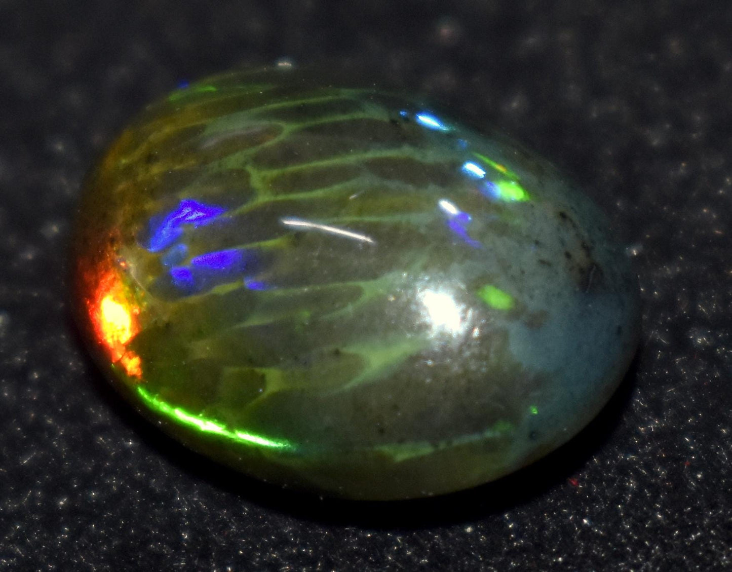 Black Opal, Oval Welo Fire Cabochon Loose Gemstone, 6.10 Carat, Size-12X15.5X7mm, For Jewelry Making, PC-1