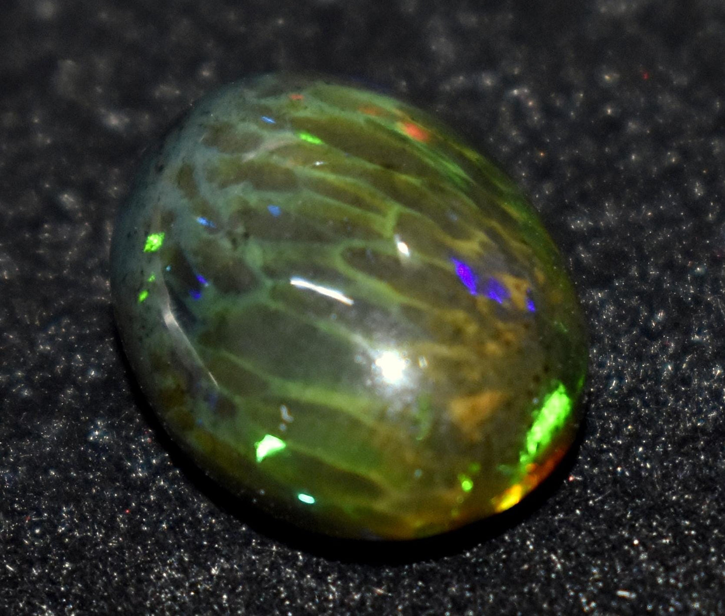 Black Opal, Oval Welo Fire Cabochon Loose Gemstone, 6.10 Carat, Size-12X15.5X7mm, For Jewelry Making, PC-1