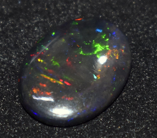Black Opal, Oval Welo Fire, Cabochon Loose Gemstone, 4.65 Carat, Size-15x19.5x3.5mm, For Jewelry Making,