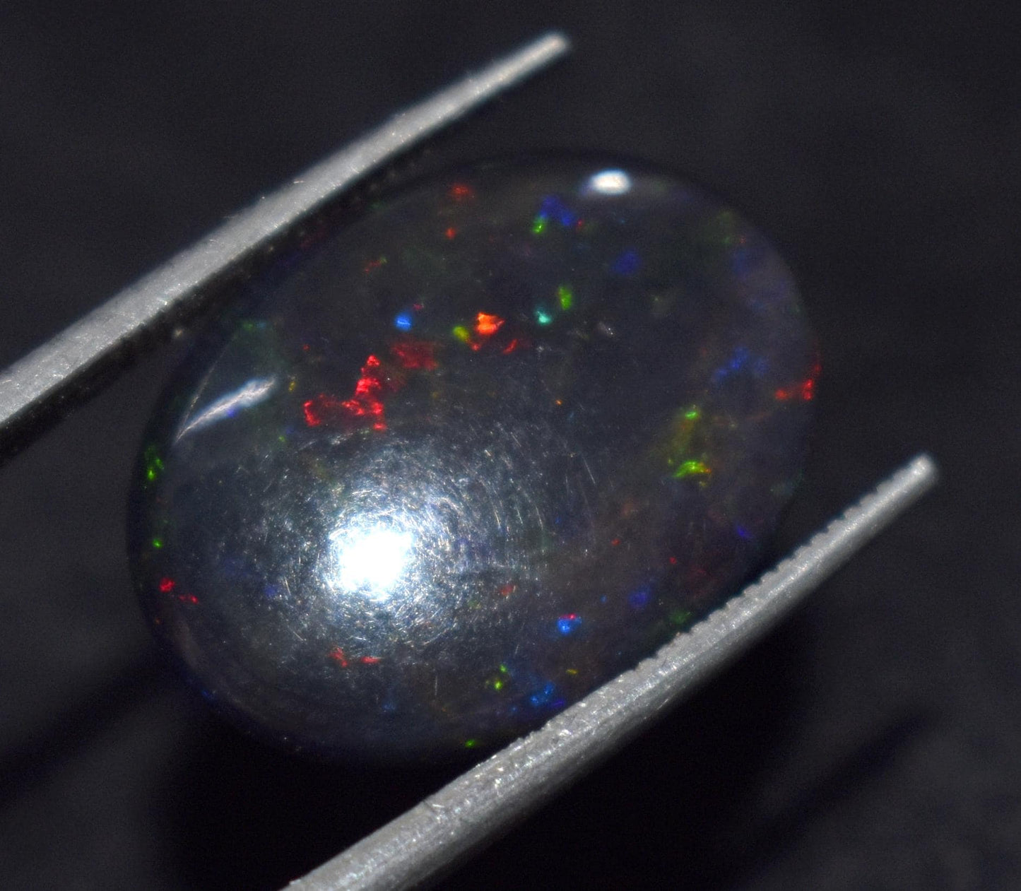Black Opal, Oval Welo Fire, Cabochon Loose Gemstone, 4.65 Carat, Size-15x19.5x3.5mm, For Jewelry Making,
