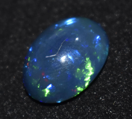 Black Opal, Oval Welo Fire, Cabochon Loose Gemstone, 5.30 Carat, Size-12x14.5x6.5mm, For Jewelry Making, Gift For Her,