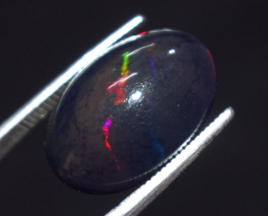 Black Opal, Oval Welo Fire, Cabochon Loose Gemstone, 6.20 Ct, Size-17.5x13x6mm, For Jewelry Making, Gift For Her,