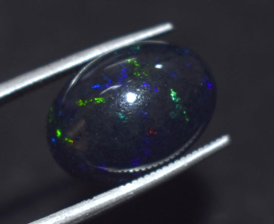 Beautiful Black Opal, Oval Welo Fire, Cabochon Loose Gemstone, 4.80 Ct, Size-15.5x11x7mm, For Jewelry Making, Gift For Her,