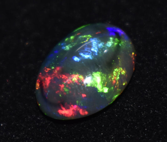 Black Opal, Oval Welo Fire, Cabochon Loose Gemstone, 3.40 Ct, Size-13X10X5mm, For Jewelry Making, Gift For Her,