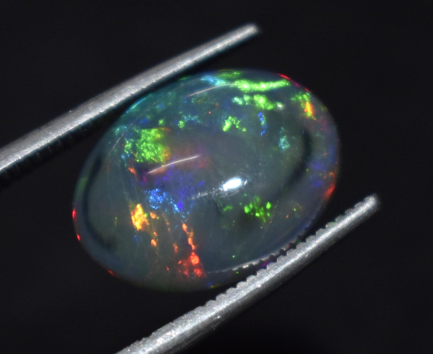 Black Opal, Oval Welo Fire, Cabochon Loose Gemstone, 3.40 Ct, Size-13X10X5mm, For Jewelry Making, Gift For Her,