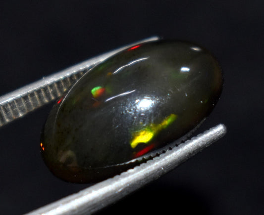 Beautiful Black Opal, Oval Welo Fire, Cabochon Loose Gemstone, 4.80 Ct, Size-10.5x16x6mm, For Jewelry Making, Gift For Her,