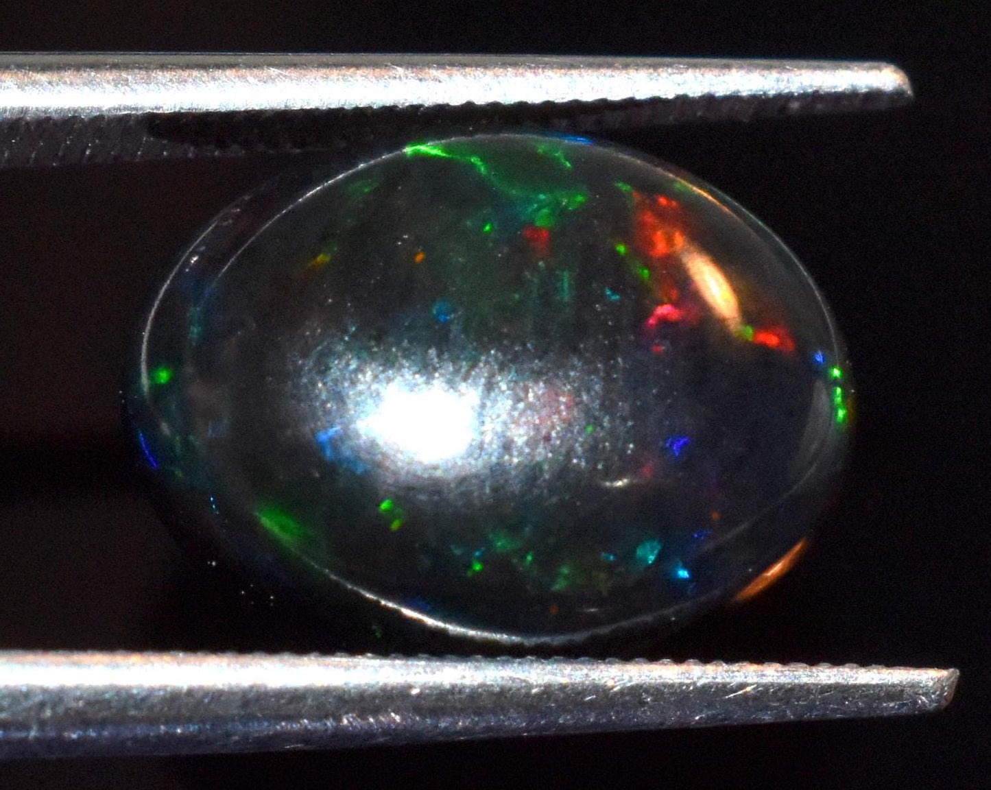100% Natural Black Opal, Ethiopian Welo Fire Opal, Oval Cabochon Loose Gemstone, 2.25 Carat, Size-9.5x12x4.5mm, For Jewelry Making,