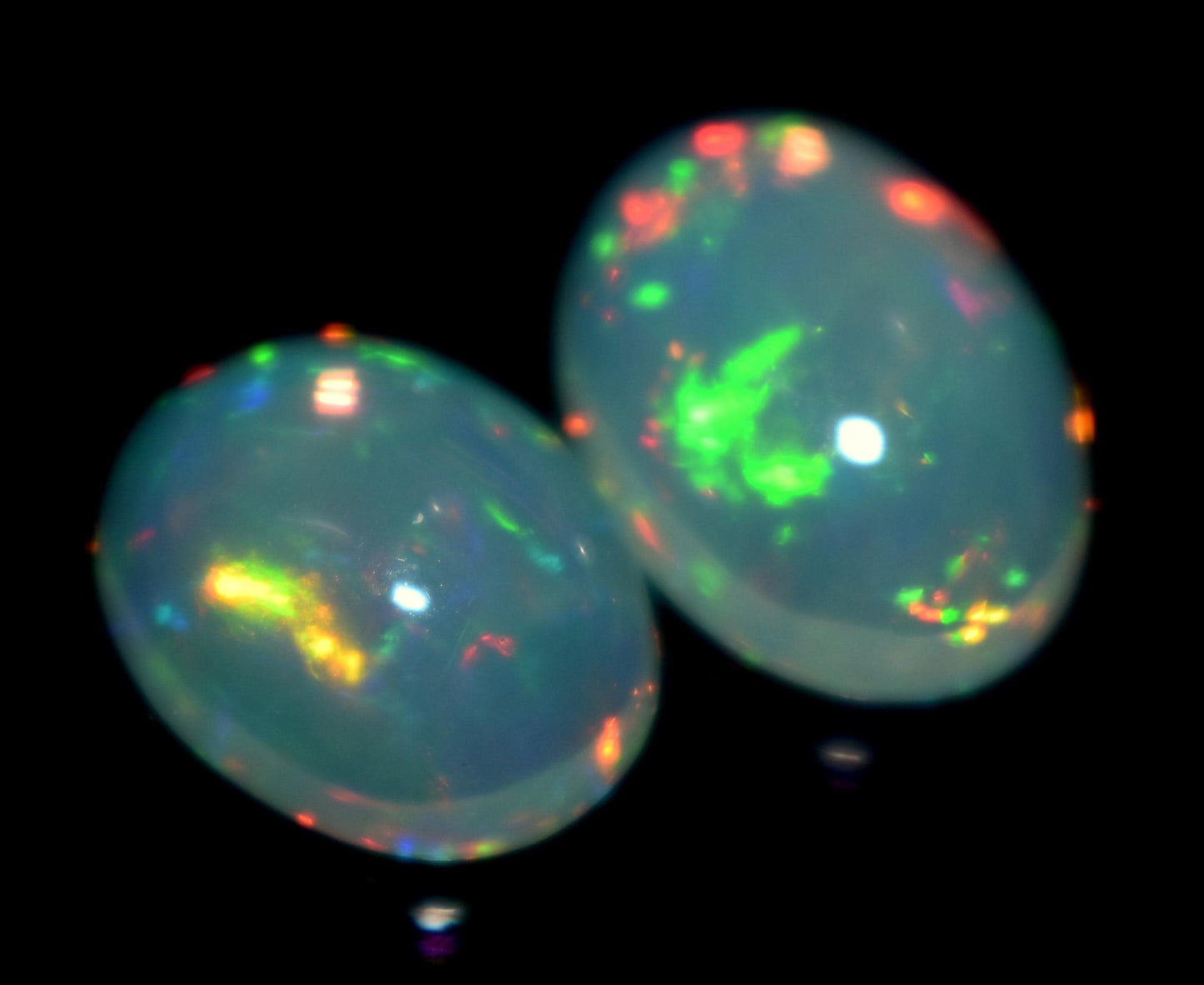 100% Natural Ethiopian Opal, Oval Welo Fire Cabochon Gemstone Lot, 6.50 Carat, Size-10x13.5x5.5mm To 9.5x12x6mm, For Jewelry Making, Piece-2