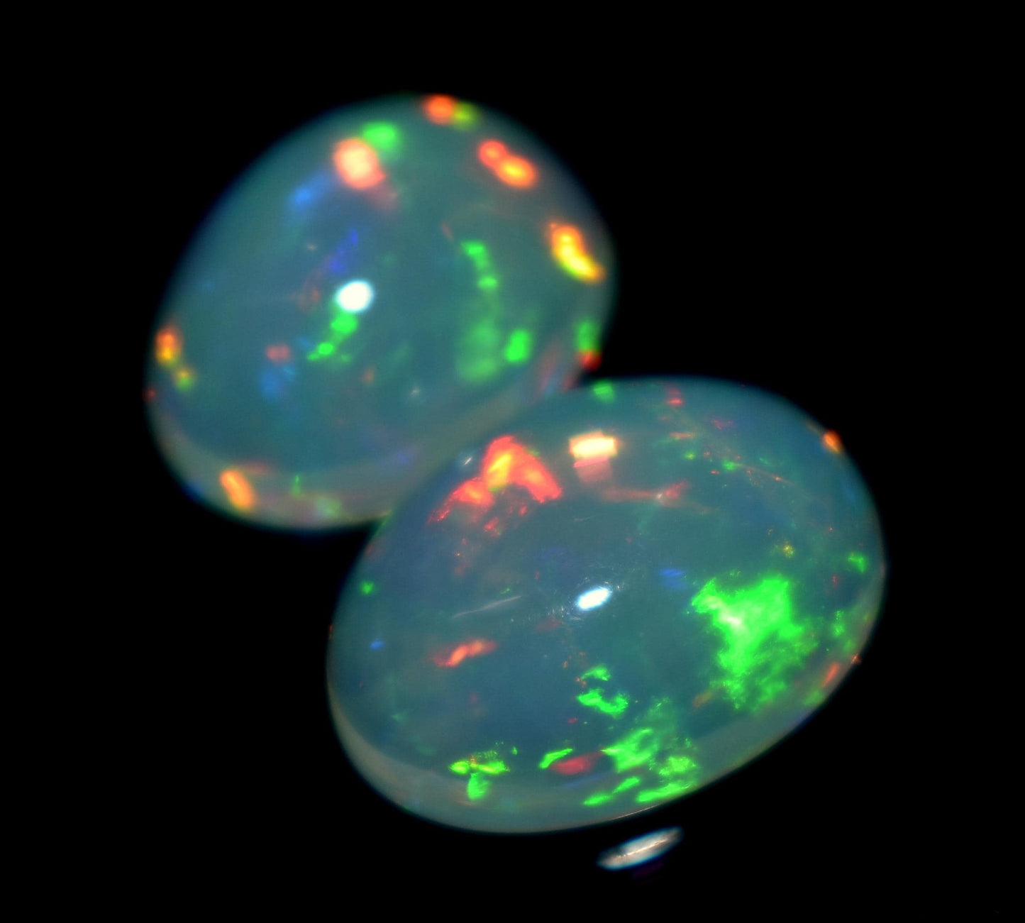 100% Natural Ethiopian Opal, Oval Welo Fire Cabochon Gemstone Lot, 6.50 Carat, Size-10x13.5x5.5mm To 9.5x12x6mm, For Jewelry Making, Piece-2