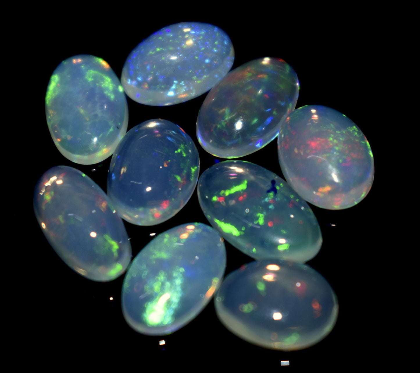 100% Natural Ethiopian Opal, Oval Welo Fire Cabochon Gemstone Lot, 13.15 Ct, Size-10x8x3mm To 10x8x3.5mm, For Jewelry Making, PC-9
