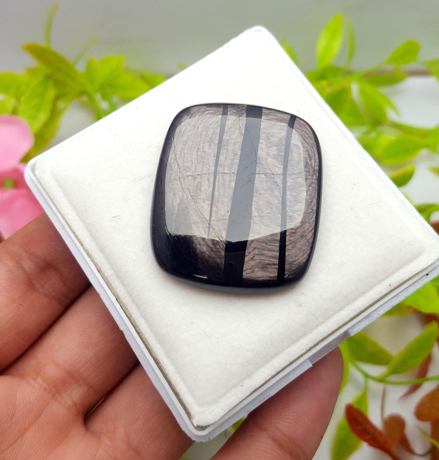 100% Natural Hyper Steen, Cushion Smooth Cabochon Loose Gemstone, 88.00 Carat, Size-36x30x6mm, For Jewelry Making,